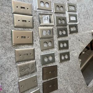 Silver Metal Wall Plate Covers